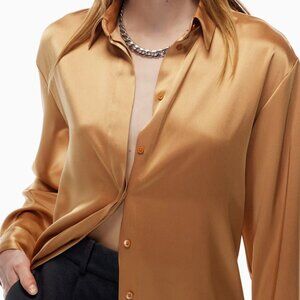 Aritzia Babaton Sable Satin button-up shirt
